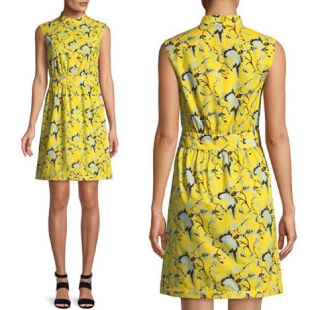 Diane Von Furstenberg DVF Yellow Floral  Dress size 8 (Worn twice) EXCELLENT
